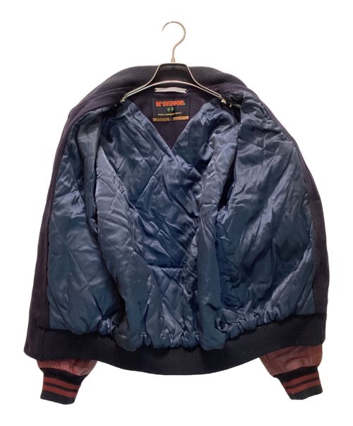 McGREGOR（マックレガー）McGREGOR (マックレガー) ヴィンテージ袖レザースタジャン　タツノオトシゴタグ ネイビー サイズ:Lの古着・服飾アイテム