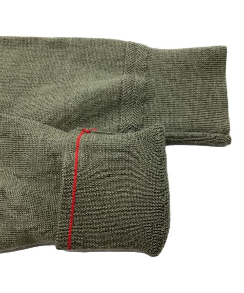 BRIEFING（ブリーフィング）BRIEFING (ブリーフィング) ワッペンクルーネックニット　バックロゴ カーキ サイズ:Lの古着・服飾アイテム