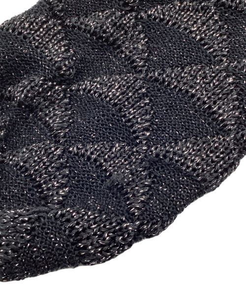 Christian Dior PRET-A-PORTER（クリスチャンディオールプレタポルテ）Christian Dior PRET-A-PORTER (クリスチャンディオールプレタポルテ) ラメニットカーディガン　クルーネック　パフスリーブ ブラック サイズ:Mの古着・服飾アイテム