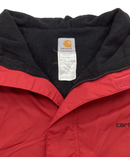 CarHartt（カーハート）CarHartt (カーハート) ロゴ刺繍アノラックパーカー　ハーフジップ　ナイロン レッド サイズ:XLの古着・服飾アイテム