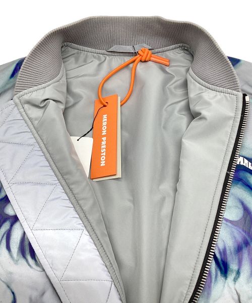 HERON PRESTON（ヘロンプレストン）HERON PRESTON (ヘロンプレストン) BOMBER JKT SKULL REFLEX グレー サイズ:Mの古着・服飾アイテム