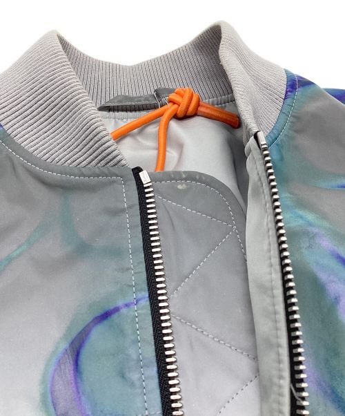 HERON PRESTON（ヘロンプレストン）HERON PRESTON (ヘロンプレストン) BOMBER JKT SKULL REFLEX グレー サイズ:Mの古着・服飾アイテム