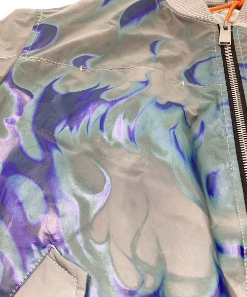 HERON PRESTON（ヘロンプレストン）HERON PRESTON (ヘロンプレストン) BOMBER JKT SKULL REFLEX グレー サイズ:Mの古着・服飾アイテム