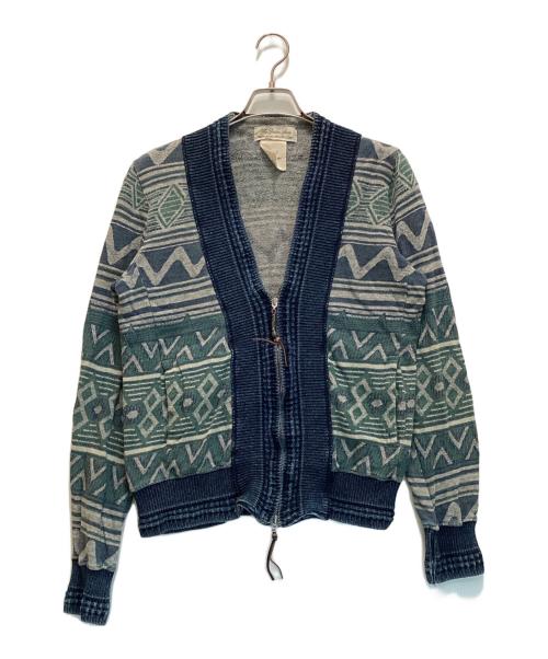 REMI RELIEF（レミレリーフ）REMI RELIEF (レミレリーフ) ネイティブ柄ジップカーディガン グレー サイズ:Mの古着・服飾アイテム