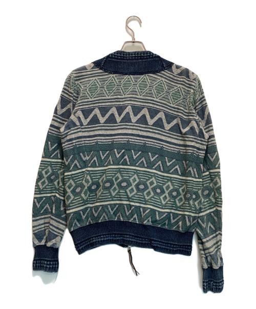 REMI RELIEF（レミレリーフ）REMI RELIEF (レミレリーフ) ネイティブ柄ジップカーディガン グレー サイズ:Mの古着・服飾アイテム