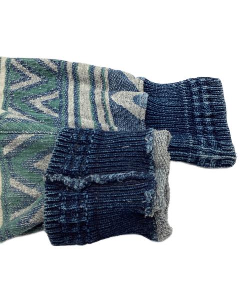 REMI RELIEF（レミレリーフ）REMI RELIEF (レミレリーフ) ネイティブ柄ジップカーディガン グレー サイズ:Mの古着・服飾アイテム