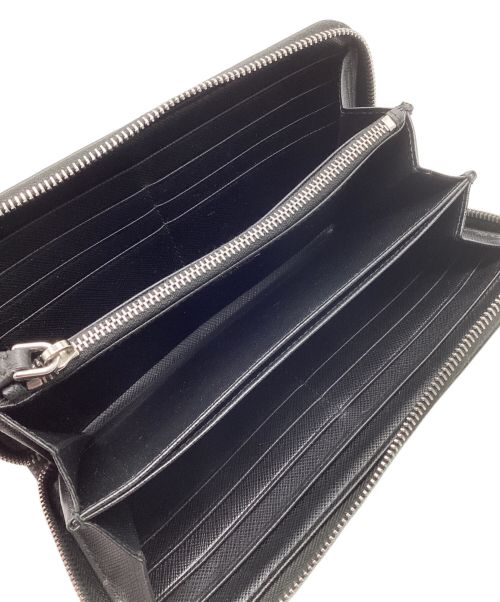 PRADA（プラダ）PRADA (プラダ) ナイロンラウンドファスナーウォレット ブラックの古着・服飾アイテム