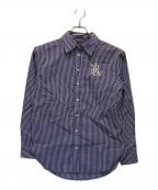 LAUREN RALPH LAURENローレンラルフローレン）の古着「ストライプド コットン ブロードクロス シャツ」｜ブルー
