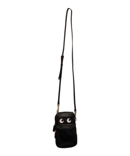 ANYA HINDMARCH（アニヤ・ハインドマーチ）ANYA HINDMARCH (アニヤハインドマーチ) アイズ エッセンシャルズ クロスボディバッグ / Eyes Essentials Crossobody Bag ブラックの古着・服飾アイテム