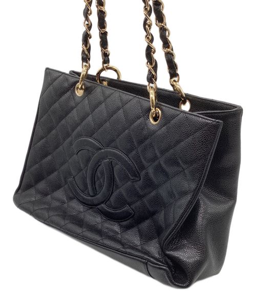 CHANEL（シャネル）CHANEL (シャネル) GSTトートバッグ　ココマーク　マトラッセ　キャビアスキン ブラックの古着・服飾アイテム
