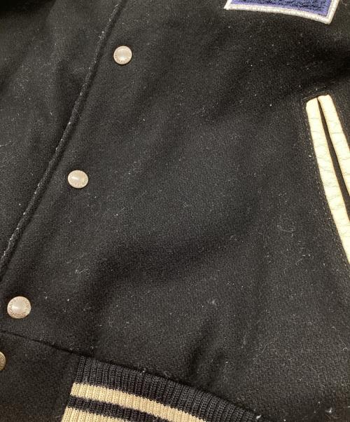 CHAPS RALPH LAUREN（チャップス ラルフローレン）CHAPS RALPH LAUREN (チャップス ラルフローレン) 袖レザースタジャン　バックロゴ　カウレザー ブラック サイズ:Lの古着・服飾アイテム