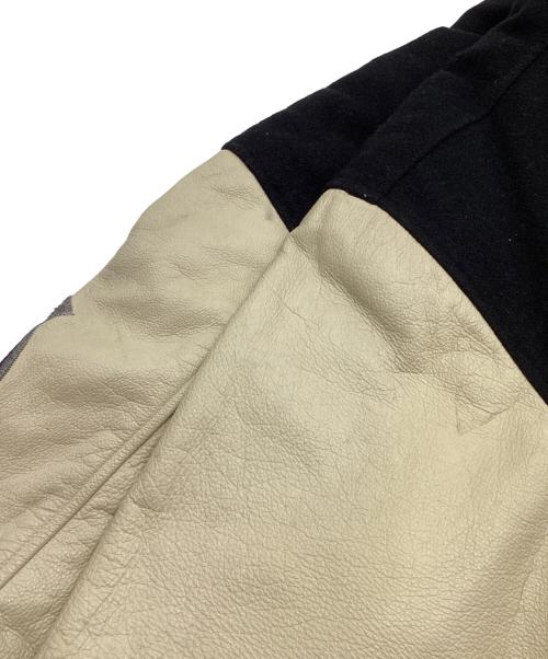 CHAPS RALPH LAUREN（チャップス ラルフローレン）CHAPS RALPH LAUREN (チャップス ラルフローレン) 袖レザースタジャン　バックロゴ　カウレザー ブラック サイズ:Lの古着・服飾アイテム
