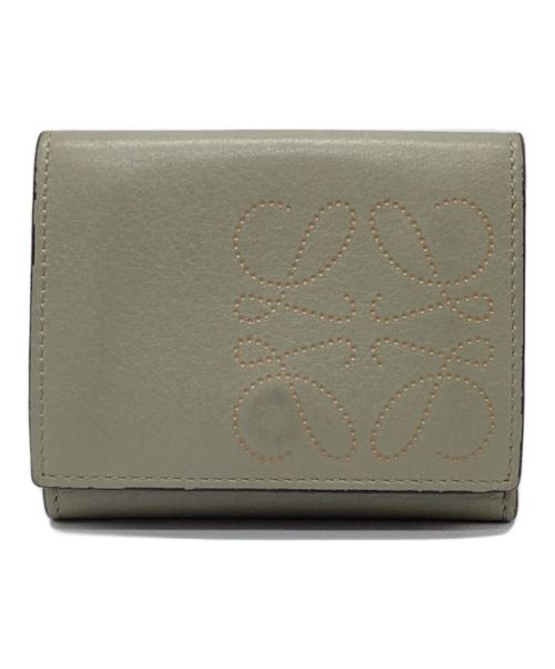 LOEWE（ロエベ）LOEWE (ロエベ) 3つ折り財布 TRIFOLD トライフォールド アナグラム グレーの古着・服飾アイテム