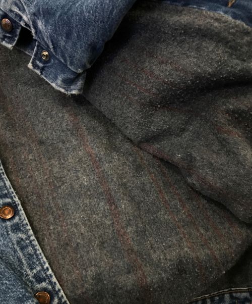 Wrangler（ラングラー）Wrangler (ラングラー) 裏地ブランケット デニムジャケット インディゴ サイズ:印字消えの為不明の古着・服飾アイテム