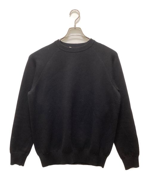 SLOANE（スローン）SLOANE (スローン) 12Gダブルフェイス天竺ラグランスリーブ クルーネックニットプルオーバー ブラック サイズ:3の古着・服飾アイテム