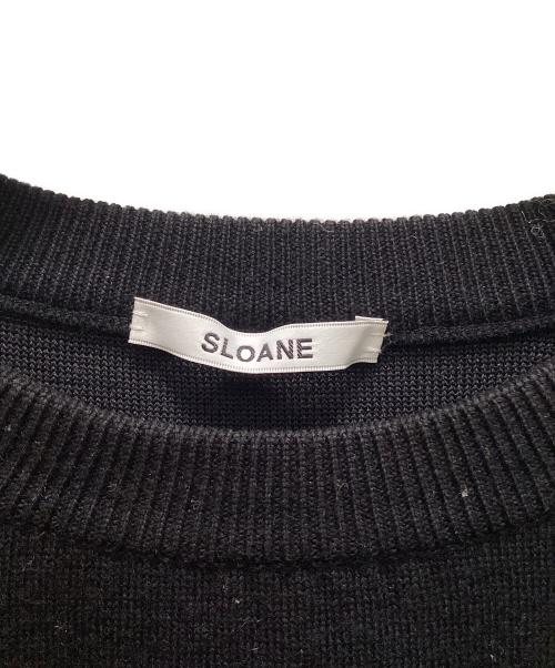 SLOANE（スローン）SLOANE (スローン) 12Gダブルフェイス天竺ラグランスリーブ クルーネックニットプルオーバー ブラック サイズ:3の古着・服飾アイテム