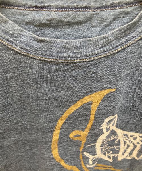 45R（フォーティファイブ・アール）45R (フォーティファイブ・アール) 墨絵deフクロウ908オーシャンTシャツ インディゴ サイズ:3の古着・服飾アイテム