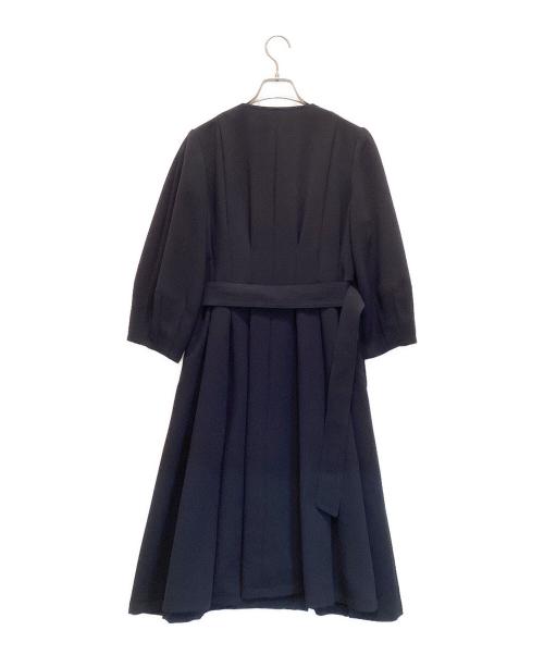 BLUE LABEL CRESTBRIDGE（ブルーレーベルクレストブリッジ）BLUE LABEL CRESTBRIDGE (ブルーレーベルクレストブリッジ) ダブルクロス ジョーゼット ドレスコート Blue Lab:EZUMi ネイビー サイズ:36の古着・服飾アイテム