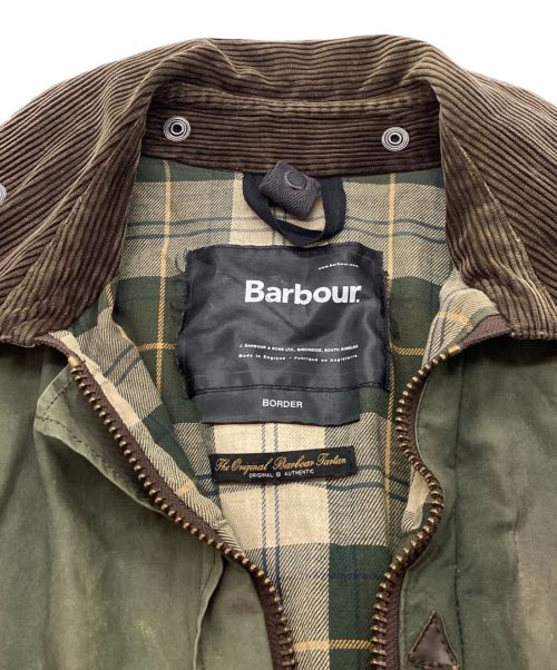 Barbour（バブアー）Barbour (バブアー) BORDER JACKET / ボーダー ワックスジャケット イングランド製 縦3ワラント 02年製 カーキ サイズ:44の古着・服飾アイテム
