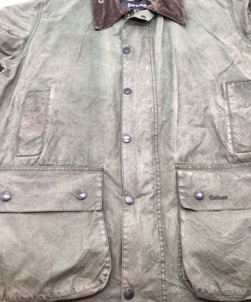 Barbour（バブアー）Barbour (バブアー) BORDER JACKET / ボーダー ワックスジャケット イングランド製 縦3ワラント 02年製 カーキ サイズ:44の古着・服飾アイテム