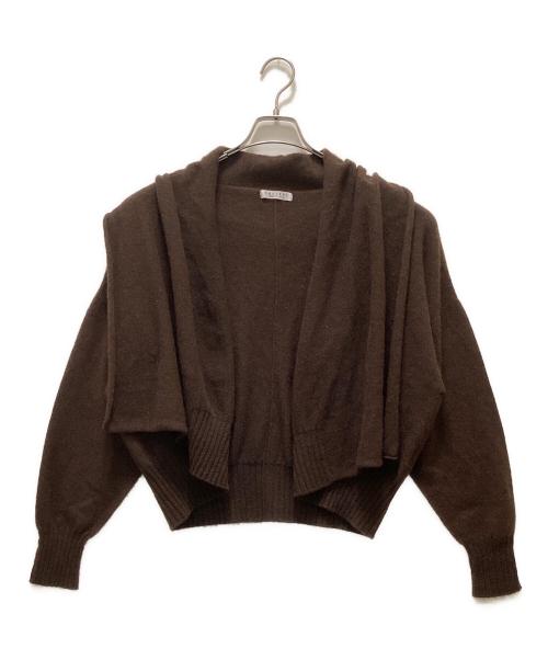 FACTORY（ファクトリー）FACTORY (ファクトリー) ヤク ショート丈ローブカーディガン ブラウン サイズ:2の古着・服飾アイテム