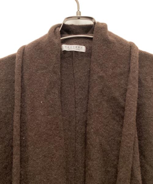 FACTORY（ファクトリー）FACTORY (ファクトリー) ヤク ショート丈ローブカーディガン ブラウン サイズ:2の古着・服飾アイテム