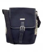 BURBERRY BLACK LABELバーバリーブラックレーベル）の古着「ノヴァチェック切替ナイロンショルダーバッグ」｜ネイビー