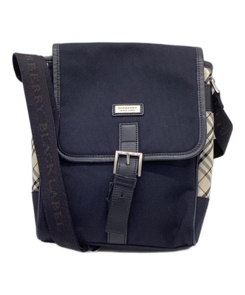 BURBERRY BLACK LABEL（バーバリーブラックレーベル）BURBERRY BLACK LABEL (バーバリーブラックレーベル) ノヴァチェック切替ナイロンショルダーバッグ ネイビーの古着・服飾アイテム