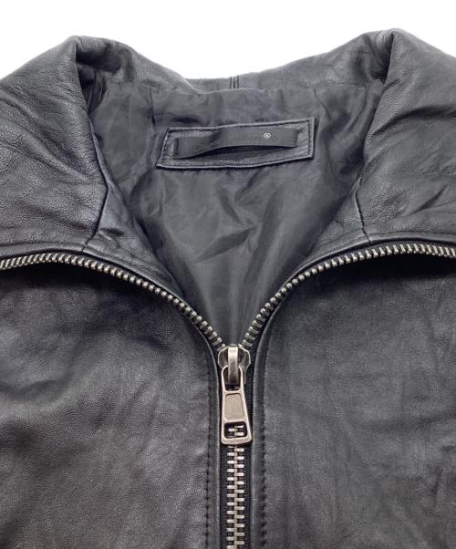 Liugoo Leathers（リューグーレザーズ）LIUGOO LEATHERS (リューグーレザーズ) レザージップパーカー　フーディージャケット　ラムレザー ブラック サイズ:2の古着・服飾アイテム