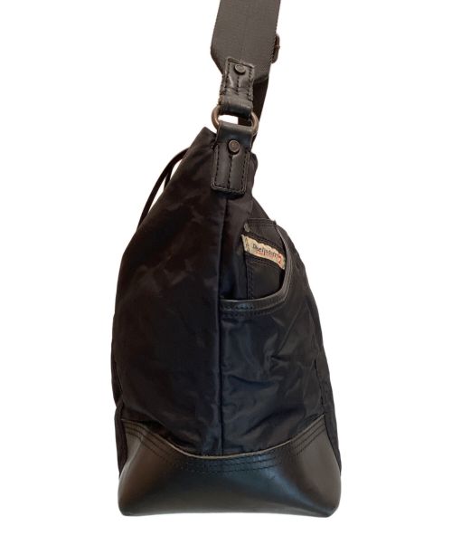 DIESEL（ディーゼル）DIESEL (ディーゼル) レザー切替 ナイロンショルダーバッグ ブラックの古着・服飾アイテム