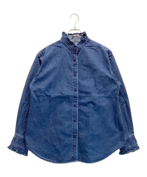 JOURNAL STANDARD relume（ジャーナルスタンダード レリューム）JOURNAL STANDARD relume (ジャーナルスタンダード レリューム) デニムフリルブラウス　完売再販人気アイテム インディゴ サイズ:Fの古着・服飾アイテム