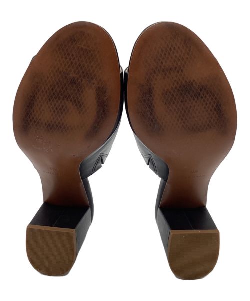 COLE HAAN（コールハーン）COLE HAAN (コールハーン) ダイナ ミッド オープントゥ ミュール サンダル ブラック サイズ:6 1/2の古着・服飾アイテム