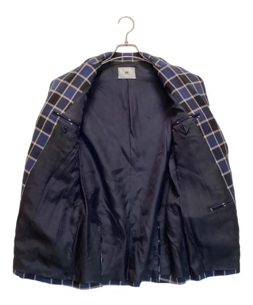 Soe（ソーイ）soe (ソーイ) ウールチェック テーラードジャケット 2B ブルー×ブラック サイズ:1の古着・服飾アイテム