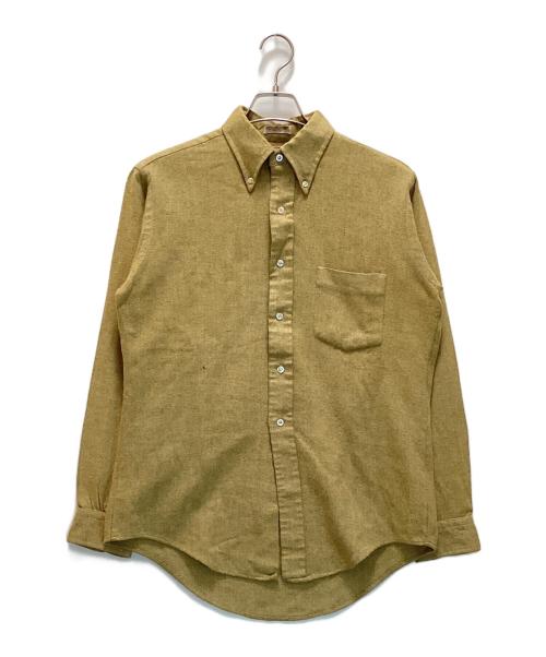 Donegal（ドネガル）Donegal (ドネガル) ヘリンボーン ボタンダウンシャツ イエロー サイズ:-の古着・服飾アイテム
