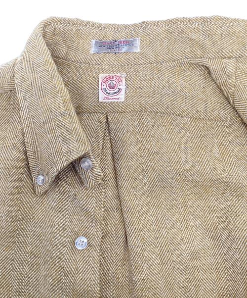 Donegal（ドネガル）Donegal (ドネガル) ヘリンボーン ボタンダウンシャツ イエロー サイズ:-の古着・服飾アイテム