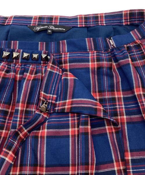 Hysteric Glamour（ヒステリックグラマー）Hysteric Glamour (ヒステリックグラマー) スタッズ付き巻きスカート　チェック　ロング ネイビー サイズ:Mの古着・服飾アイテム