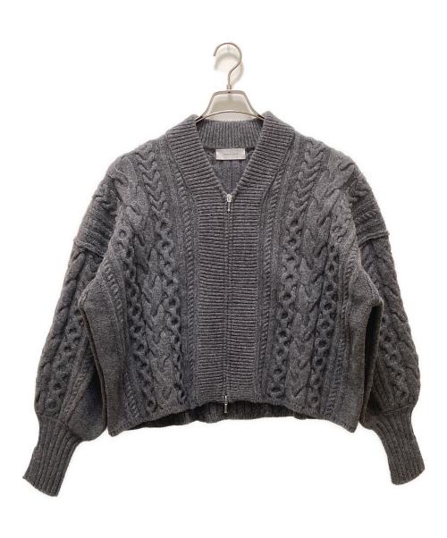 Adam et Rope（アダム エ ロペ）Adam et Rope (アダム エ ロペ) リサイクルウールZIPカーディガン グレー サイズ:Freeの古着・服飾アイテム