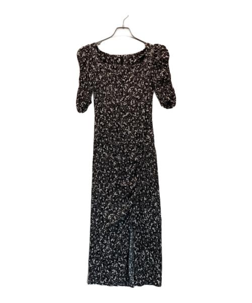 FRAY ID（フレイ アイディー）FRAY ID (フレイ アイディー) スクエアネックギャザータイトワンピース ブラックの古着・服飾アイテム