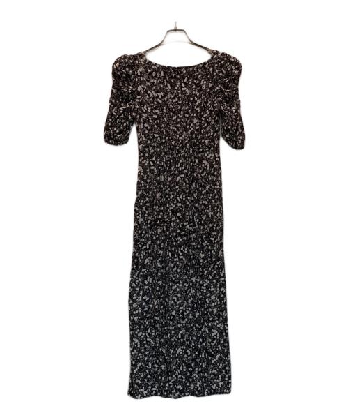 FRAY ID（フレイ アイディー）FRAY ID (フレイ アイディー) スクエアネックギャザータイトワンピース ブラックの古着・服飾アイテム