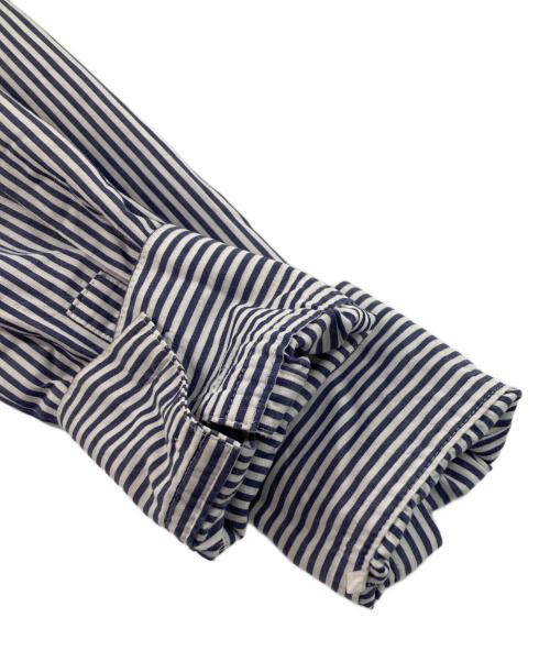 BURBERRY BLUE LABEL（バーバリー ブルー レーベル）BURBERRY BLUE LABEL (バーバリーロンドンブルーレーベル) ストライプシャツ ブルー×ホワイト サイズ:38の古着・服飾アイテム