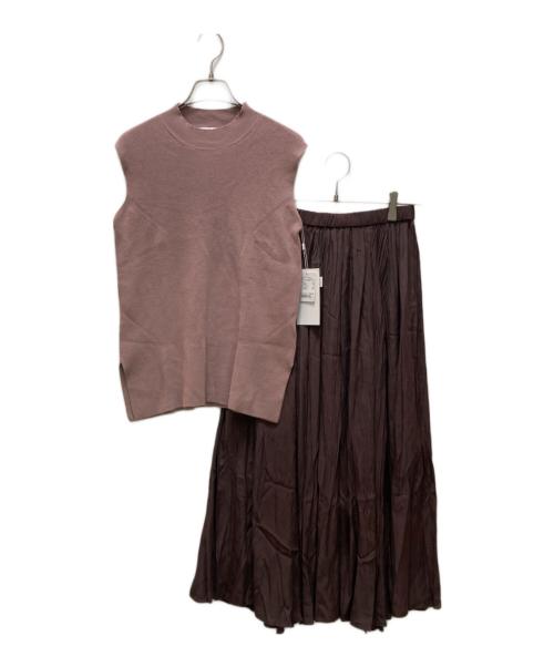 FRAY ID（フレイ アイディー）FRAY ID (フレイ アイディー) プリーツセットワンピース ブラウン サイズ:FREE 未使用品の古着・服飾アイテム