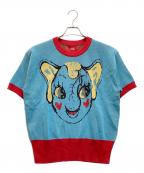 ZARA×Harry Lambertザラ×ハリー・ランバート）の古着「ジャガードエレファントニットTシャツ」｜ブルー