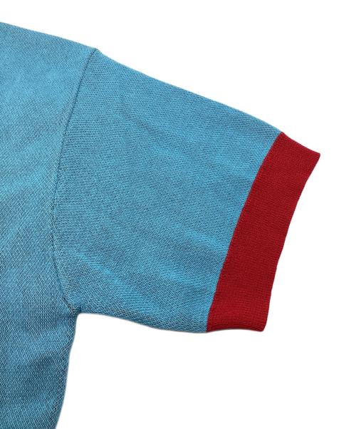 ZARA（ザラ）ZARA (ザラ) Harry Lambert (ハリー・ランバート) ジャガードエレファントニットTシャツ ブルー サイズ:Mの古着・服飾アイテム