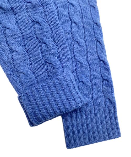 POLO RALPH LAUREN（ポロ・ラルフローレン）POLO RALPH LAUREN (ポロ・ラルフローレン) ウールカシミヤケーブルニットセーター ブルー サイズ:M 未使用品の古着・服飾アイテム