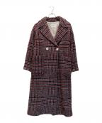 Maison de Beigeメゾンドベージュ）の古着「ループチェックダブルブレストコート」｜グレー×レッド