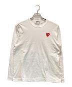 PLAY COMME des GARCONSプレイコムデギャルソン）の古着「ハートパッチ Tシャツ」｜ホワイト