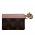 LOUIS VUITTON (ルイ ヴィトン) カードケース ポルト カルト・LV チャーム ブラウン×ピンク：45000円