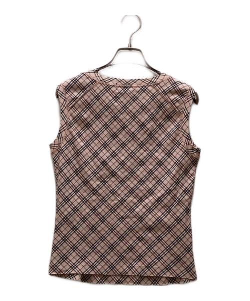 BURBERRY BLUE LABEL（バーバリーロンドンブルーレーベル）BURBERRY BLUE LABEL (バーバリーロンドンブルーレーベル) ノヴァチェックノースリーブカットソー ピンク サイズ:38の古着・服飾アイテム