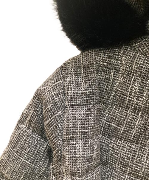 darich（ダーリッチ）Darich (ダーリッチ) レディミディツイードダウンコート グレー サイズ:Mの古着・服飾アイテム