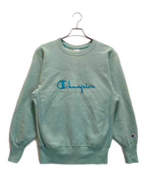 Champion REVERSE WEAVE（チャンピオン リバース ウィーブ）Champion REVERSE WEAVE (チャンピオン リバース ウィーブ) 90s刺繍スウェット ミントグリーン サイズ:MEDIUMの古着・服飾アイテム